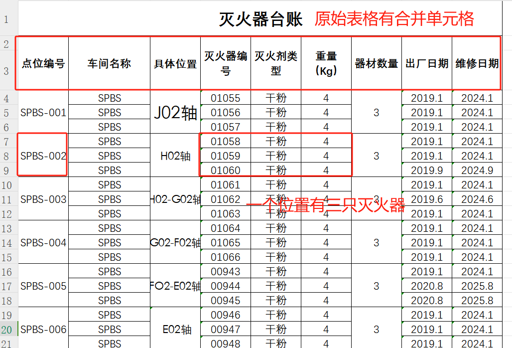 2.1. 消防器材台账整理教程